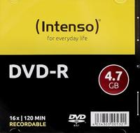 Intenso DVD-R blanco 4,7 GB 16x krasbestendig Cover-Card pak van 10 Slim Case