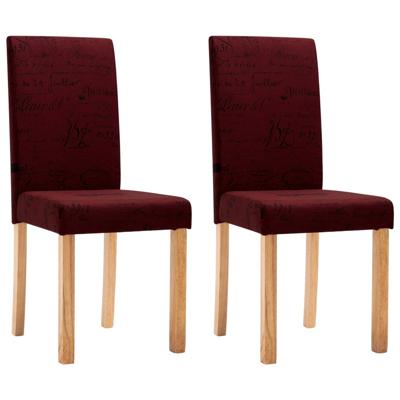 Vidaxl Eetkamerstoelen 2 St Stof Wijnrood
