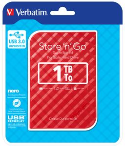 Verbatim Store n Go 1 TB Externe harde schijf (2,5 inch) USB 3.2 Gen 1 (USB 3.0) Rood 53203