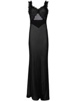 RTA ruffled sheer silk maxi dress - Noir