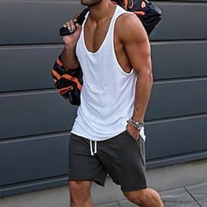 Voor heren Singlet Vest Top Onderhemd Mouwloos shirt Effen Kleur Strakke ronde hals Straat Dagelijks Mouwloos Kleding Modieus Casual Comfortabel Lightinthebox