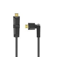 Hama HDMI-kabel met hoek 4K (kabel HDMI 2.0b gehoekt, 360 draaibaar, High Speed kabel met ethernet, 1,5 m, mannelijk-stekker, audio-feedback, HDR, 18 Gbit/s, 600 MHz, resolutie 4096 x 2160,