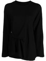 Yohji Yamamoto blouse en coton à design asymétrique - Noir