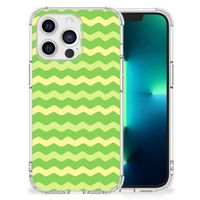 Apple iPhone 13 Pro Doorzichtige Silicone Hoesje Waves Green