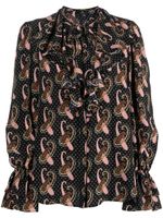 ETRO blouse en soie à imprimé cachemire - Noir