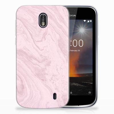 Nokia 1 TPU Siliconen Hoesje Marble Pink - Origineel Cadeau Vriendin Nokia 1 TPU Siliconen Hoesje Marble Pink - Origineel Cadeau Vriendin