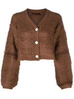 tout a coup cardigan crop en tweed - Marron - thumbnail