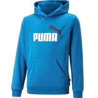 PUMA Essentials+ 2 Big Logo Hoodie Kids Lichtblauw Zwart Wit