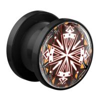 Tunnel met Afrikaans design Acryl Tunnels & Plugs