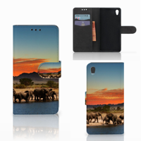 Sony Xperia Z5 | Z5 Dual Telefoonhoesje met Pasjes Olifanten