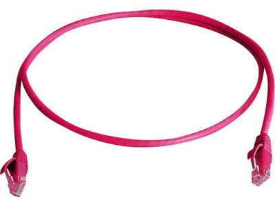 Telegärtner L00001E0069 RJ45 Netwerk Aansluitkabel CAT 5e U/UTP 2.00 m Roze Vlambestendig, Halogeenvrij