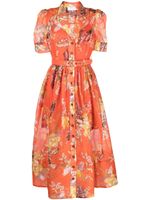 ZIMMERMANN robe-chemise mi-longue Matchmaker à fleurs - Orange - thumbnail