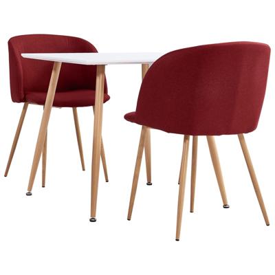 vidaXL 3-delige Eethoek stof wijnrood vidaXL 3-delige Eethoek stof wijnrood