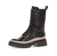 Gabor Dames Biker Boots, vrouwen enkellaarzen, verwisselbaar voetbed, Zwart Dark Nude, 36 EU