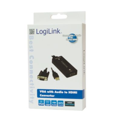 LogiLink CV0060 Adapter [1x VGA-stekker - 1x HDMI-bus] Zwart 45.00 cm