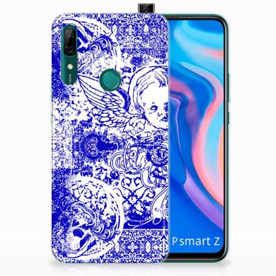 Silicone Back Case Huawei P Smart Z Angel Skull Blauw