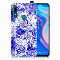 Silicone Back Case Huawei P Smart Z Angel Skull Blauw