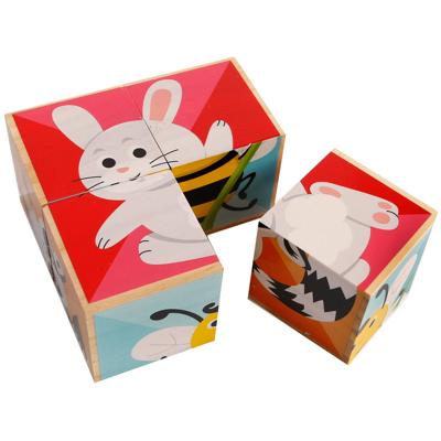 Toys Amsterdam blokkenpuzzel Dieren junior hout 10 cm 4-delig Toys Amsterdam blokkenpuzzel Dieren junior hout 10 cm 4-delig