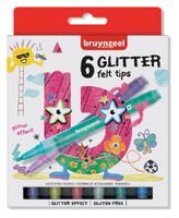 Viltstift Bruynzeel Kids glitter blister ÃƒÆ’ 6 stuks assorti - thumbnail