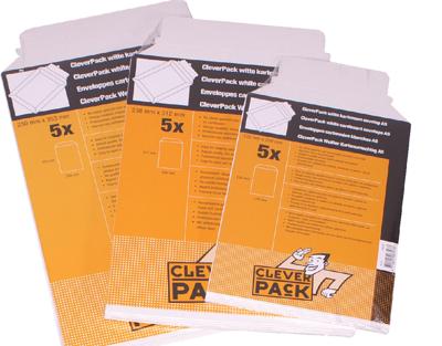 Envelop cleverpack b4 250 x 353 mm karton wit Envelop cleverpack b4 250 x 353 mm karton wit