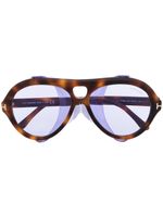 TOM FORD Eyewear lunettes de soleil FT0882 Neughman à monture pilote - Marron