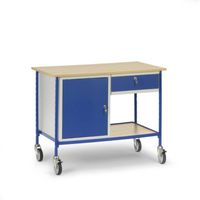 Fetra Hauptartikel 5866 Tafel en kabinetwagen Staal Poedercoating Laadvermogen (max.): 150 kg Stralend blauw (RAL 5007) - thumbnail