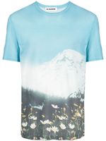 Jil Sander t-shirt en coton à imprimé graphique - Bleu - thumbnail