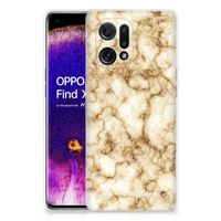 OPPO Find X5 TPU Siliconen Hoesje Marmer Goud