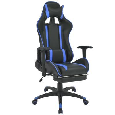 vidaXL Bureau-/gamestoel verstelbaar met voetensteun blauw vidaXL Bureau-/gamestoel verstelbaar met voetensteun blauw