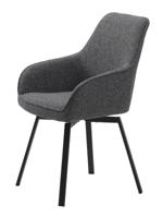 Eetkamerstoel Alma Donkergrijs Melange Swivel - Giga Living