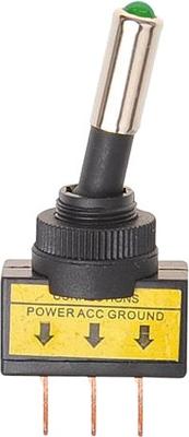 ProPlus tuimelschakelaar met led lampje 12 Volt 20 A groen ProPlus tuimelschakelaar met led lampje 12 Volt 20 A groen