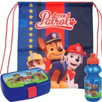 Paw Patrol lunchbox set voor kinderen - 3-delig - blauw - kunststof - incl. gymtas/schooltas - thumbnail