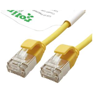 ROLINE GREEN F/UTP DataCenter Patchkabel Cat.6A (Class EA), LSOH, extra dun, geel, 1,5 m