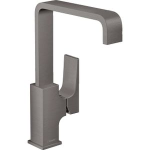 Hansgrohe Metropol wastafelkraan 230 met push open waste m. 120° draaibare uitloop 16.5cm brushed black chroom 32511340