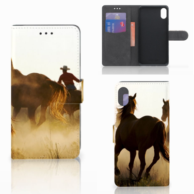 Apple iPhone Xs Max Telefoonhoesje met Pasjes Design Cowboy Apple iPhone Xs Max Telefoonhoesje met Pasjes Design Cowboy