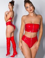 * IS Rode latexlook Hotpants met rits, IS206611