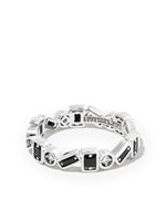 Suzanne Kalan bague Inlay Zigzag en or blanc 18ct sertie de saphirs - Argent - thumbnail