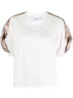 Nude t-shirt à manches bouffantes - Blanc