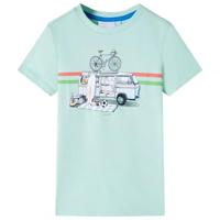 Kindershirt 116 lichtmint, kinderkleding, meisjeskleding, leuke kinderkleding, jongenskleding, hippe kinderkleding, stoere kinderkleding