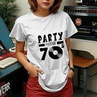 retro vintage t-shirt basic tee jaren '70 voor dames volwassenen hot stamping party casual dagelijkse katoenmix Lightinthebox - thumbnail