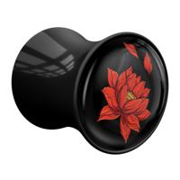 Double Flared Plug met bloemendesign Acryl Tunnels & Plugs - thumbnail