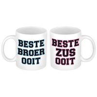 Beste zus en Beste broer ooit mok - Cadeau Broer en Zus   - - thumbnail