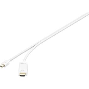 Renkforce RF-3697526 DisplayPort-kabel Mini-displayport / HDMI Adapterkabel Mini DisplayPort-stekker, HDMI-A-stekker 3.00 m Wit Vergulde steekcontacten