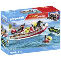 Playmobil Act!on Heros Brandweerboot met Aqua scooter 71464 - thumbnail