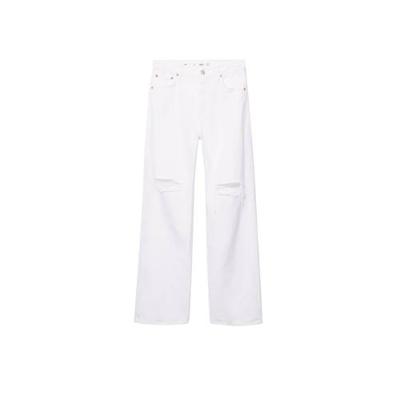Mango high waist straight fit jeans wit