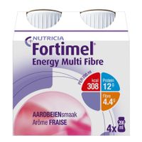 Fortimel Energy Multi Fibre Aardbei Flesjes 4x200ml - thumbnail