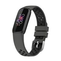 Fitbit Luxe - Siliconen sportbandje - Maat: Large - Zwart - thumbnail