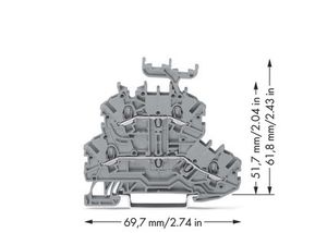 WAGO 2000-2231 Doorgangsklem 2-etages 3.50 mm Spanveer Toewijzing: L, L Grijs 1 stuk(s)