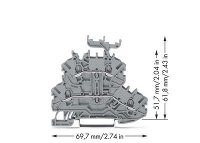 WAGO 2000-2231 Doorgangsklem 2-etages 3.50 mm Spanveer Toewijzing: L, L Grijs 1 stuk(s)