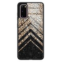 Samsung Galaxy S20 glazen hardcase - Chevron luipaard